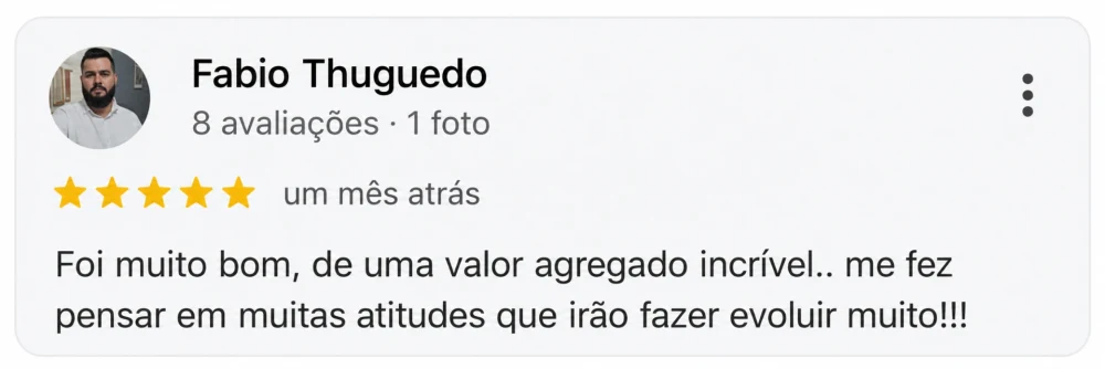 Avaliação de Fabio Thuguedo no Google